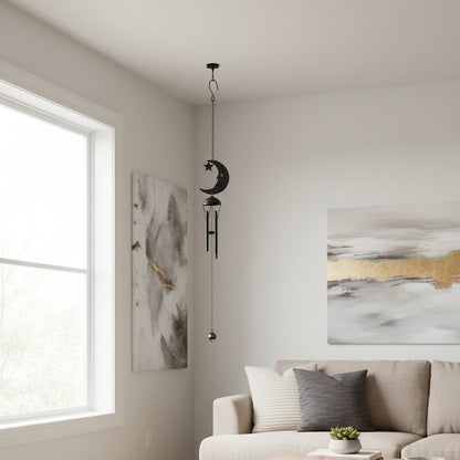Black Crescent Moon Windchime