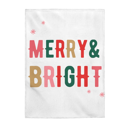 Christmas Holiday Merry & Bright Plush Blanket Throw Fashion Hut Jewelry