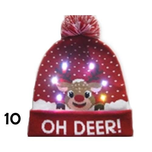 Pom Pom Party Holiday Hats With LED Lights Fashion Hut Jewelry