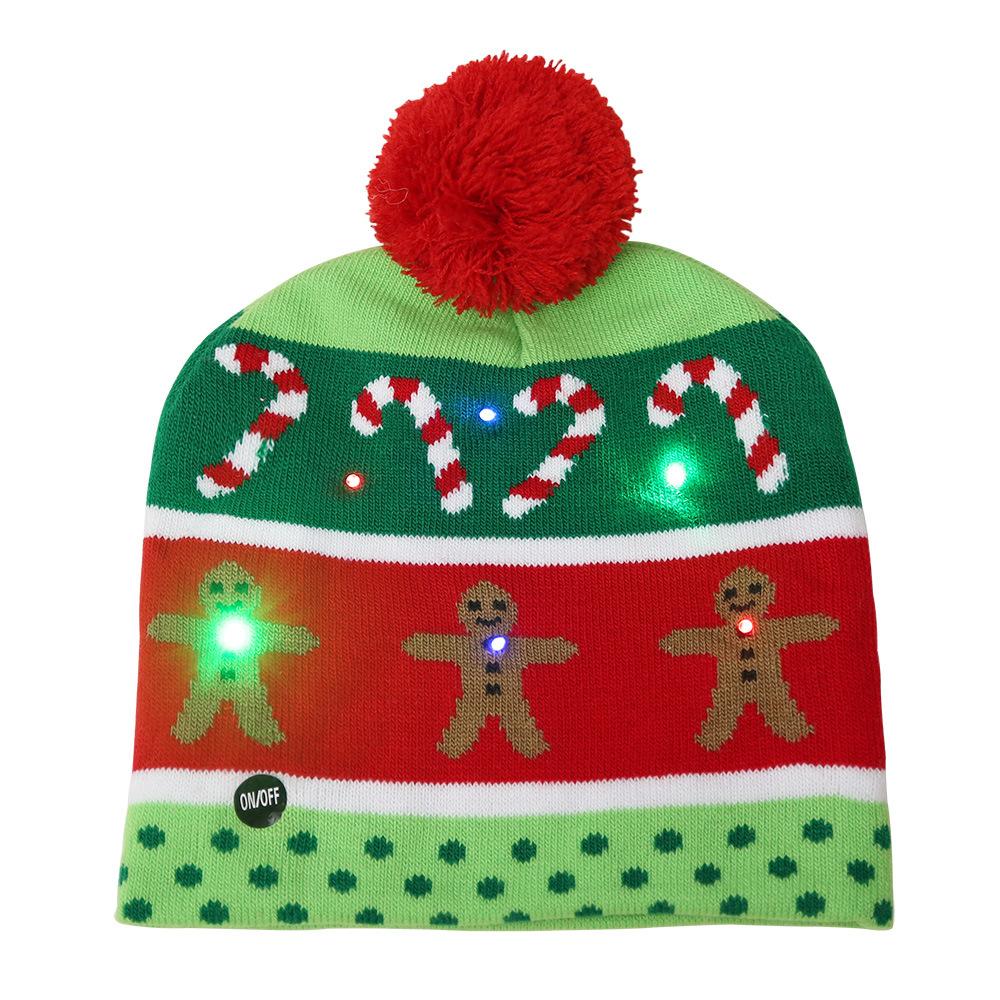 Pom Pom Party Holiday Hats With LED Lights Fashion Hut Jewelry