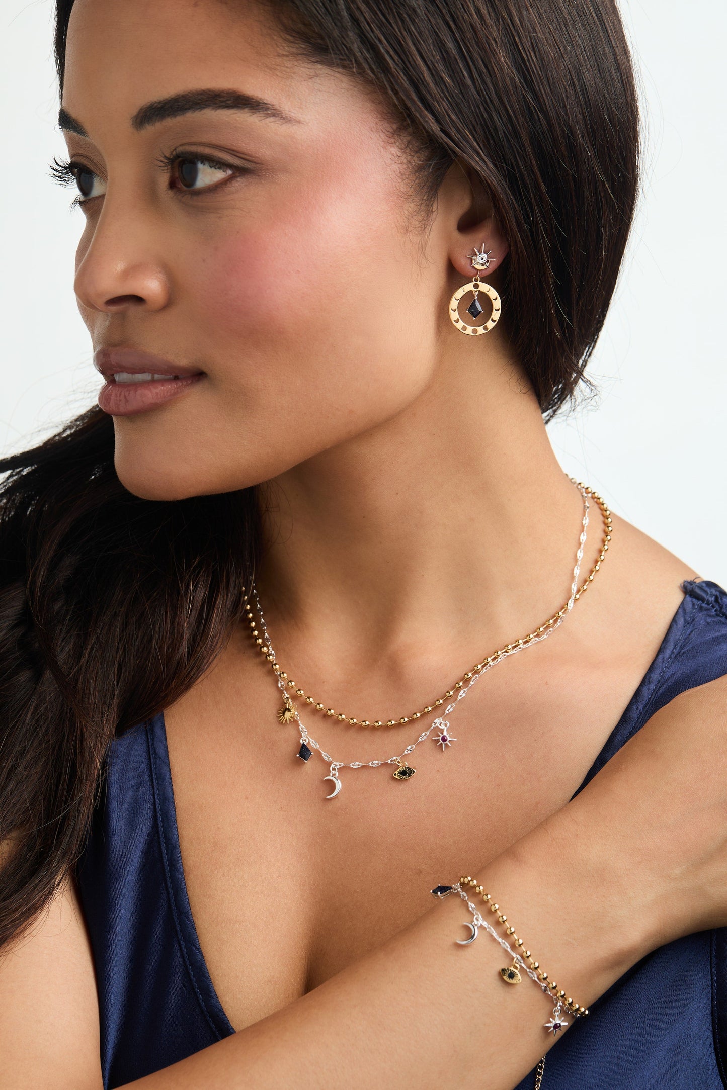 Moon Magic 2 Row Charm Necklace - ALEX AND ANI