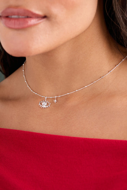 Evil Eye Duo Charm Necklace