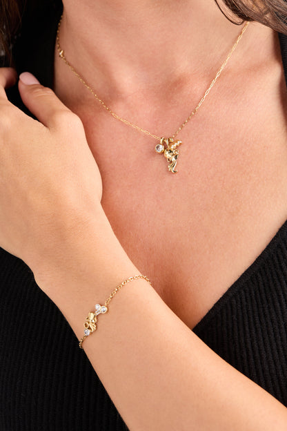 Aquarius Zodiac Charm Cluster Necklace - ALEX AND ANI