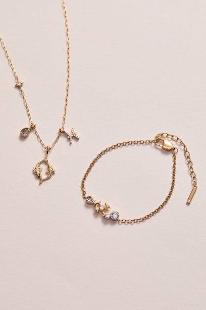 Pisces Zodiac Charm Cluster Necklace - ALEX AND ANI