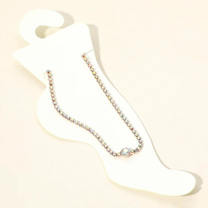 Rhinestone Cluster Evening Anklet