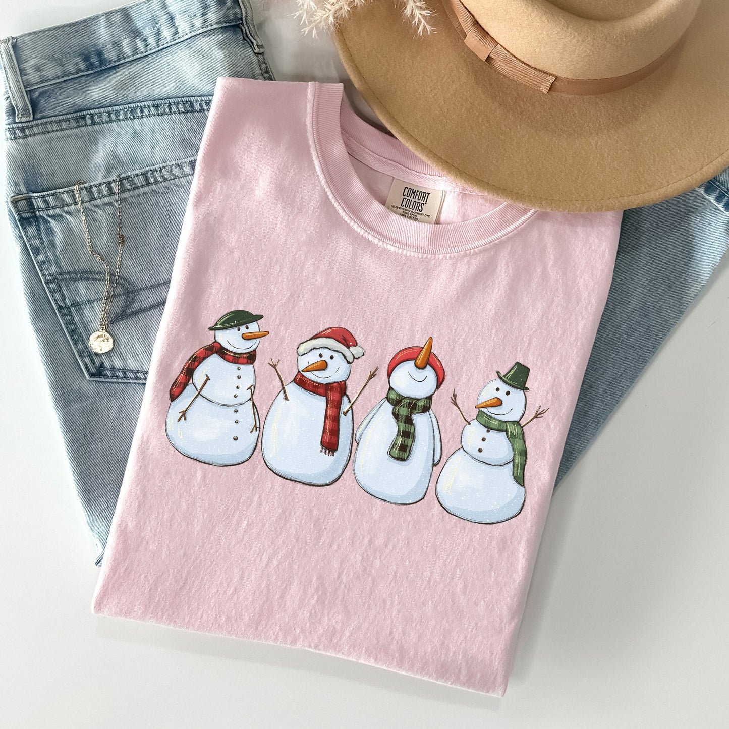 Adorable Snowman Christmas Comfort Colors Tee