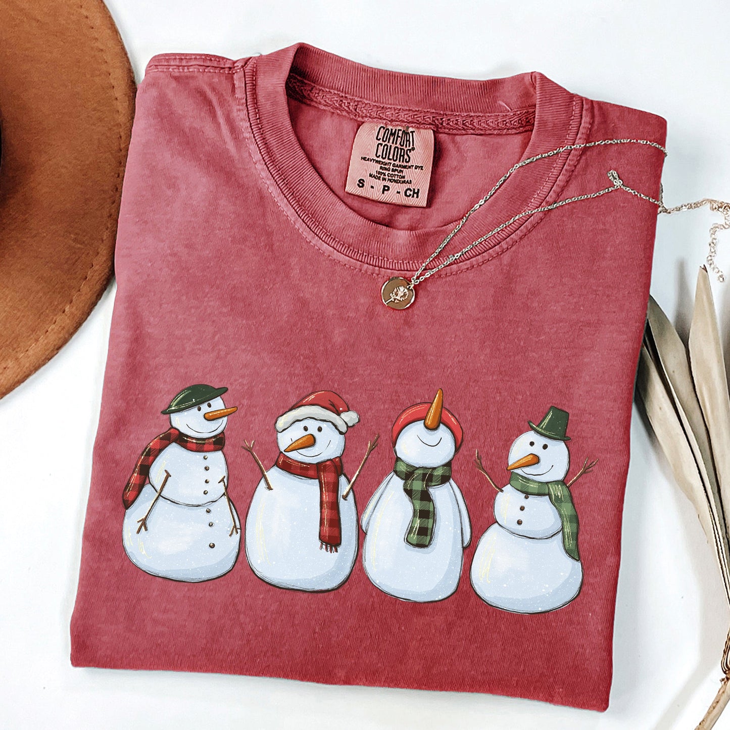 Adorable Snowman Christmas Comfort Colors Tee