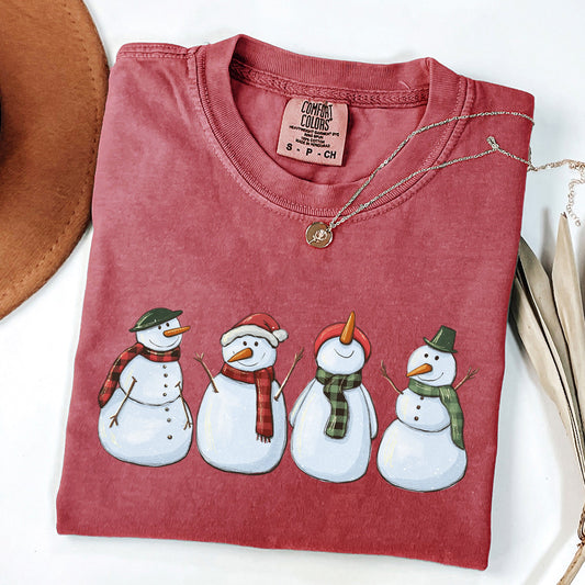 Adorable Snowman Christmas Comfort Colors Tee