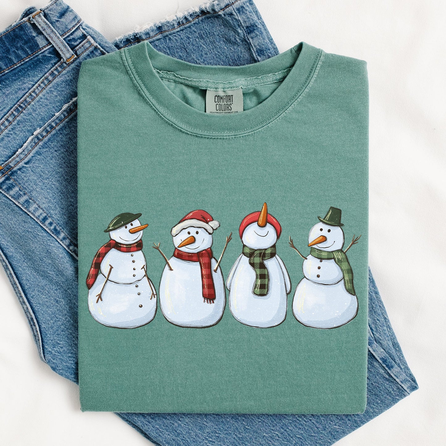 Adorable Snowman Christmas Comfort Colors Tee