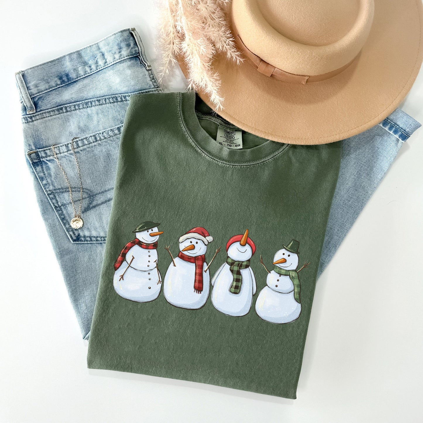 Adorable Snowman Christmas Comfort Colors Tee