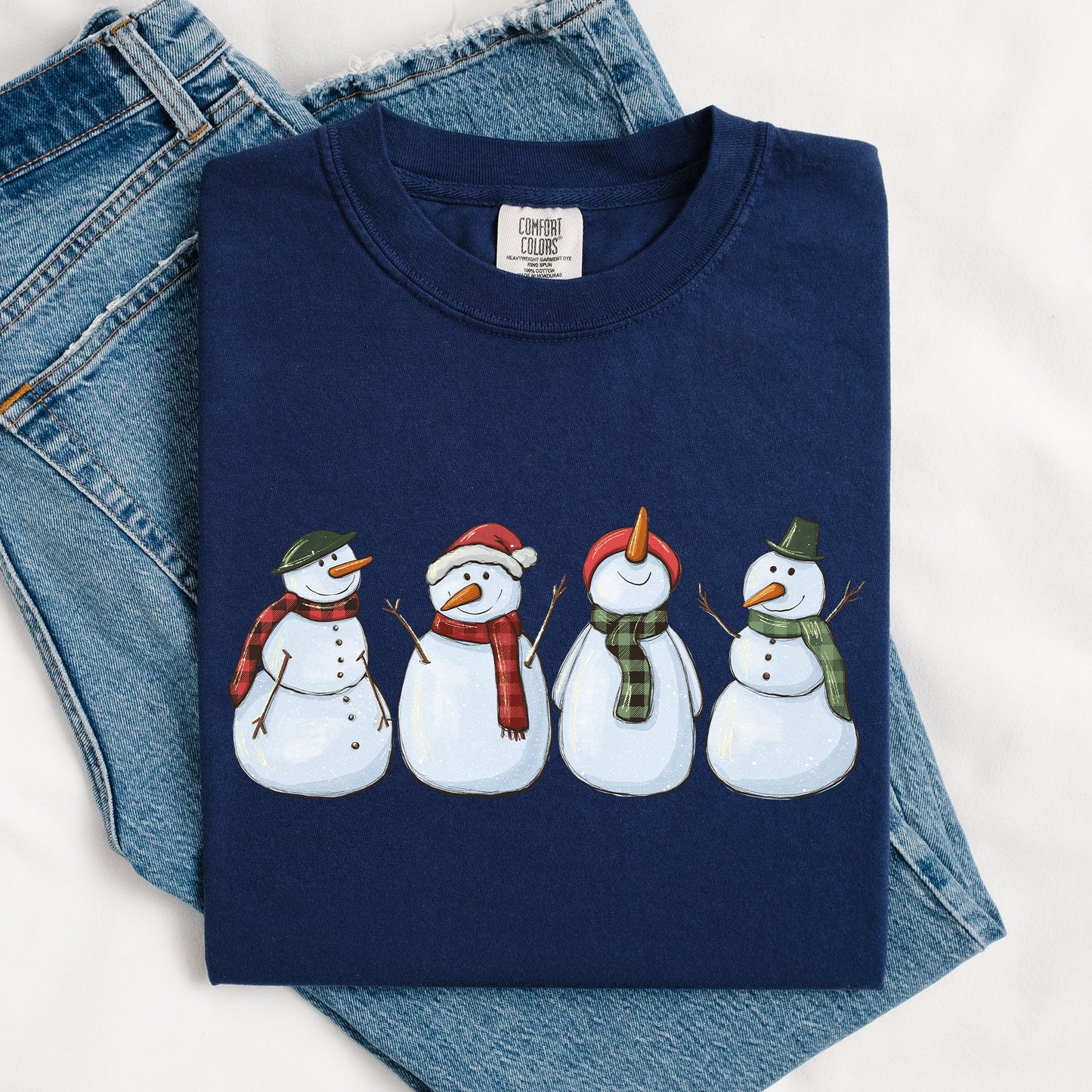 Adorable Snowman Christmas Comfort Colors Tee