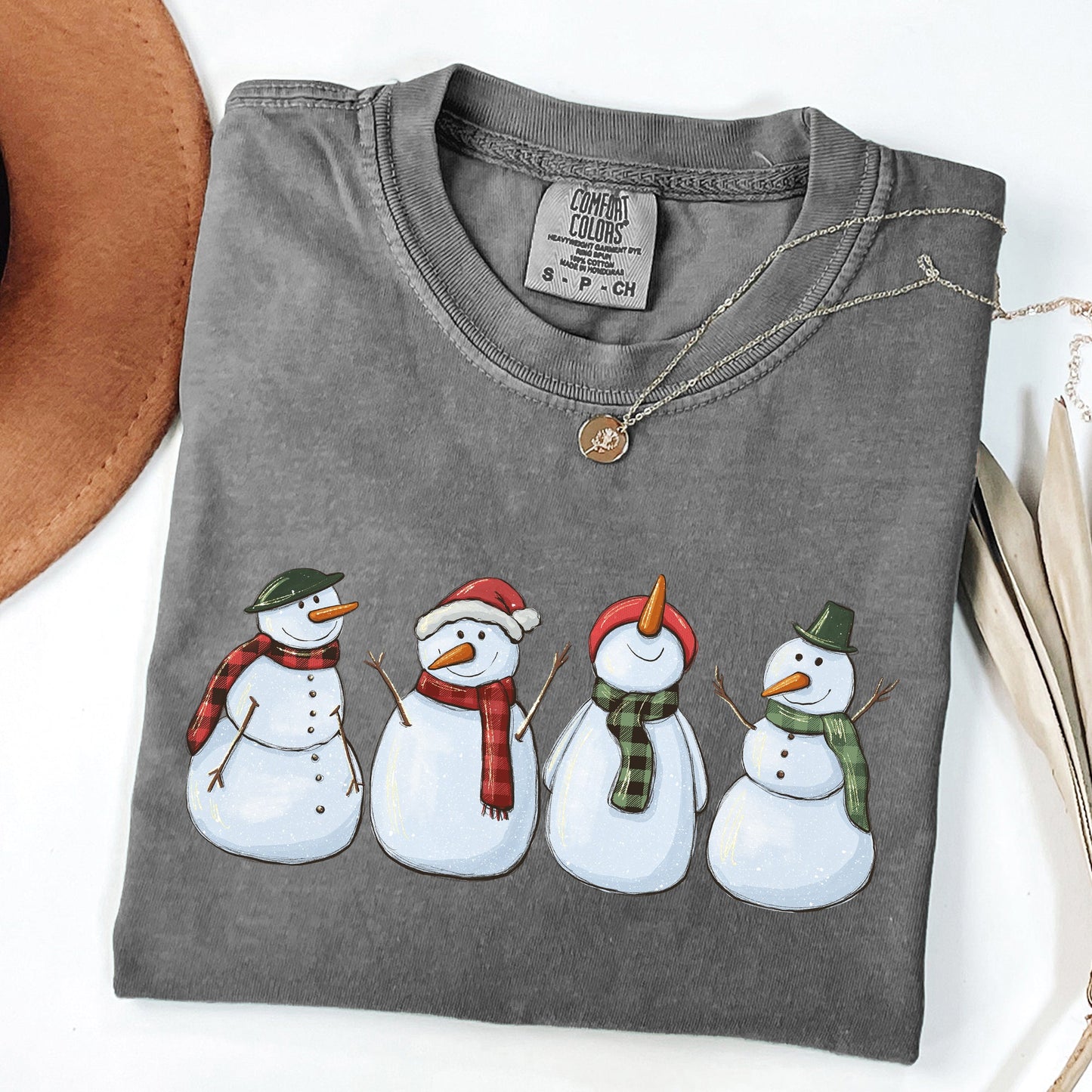 Adorable Snowman Christmas Comfort Colors Tee