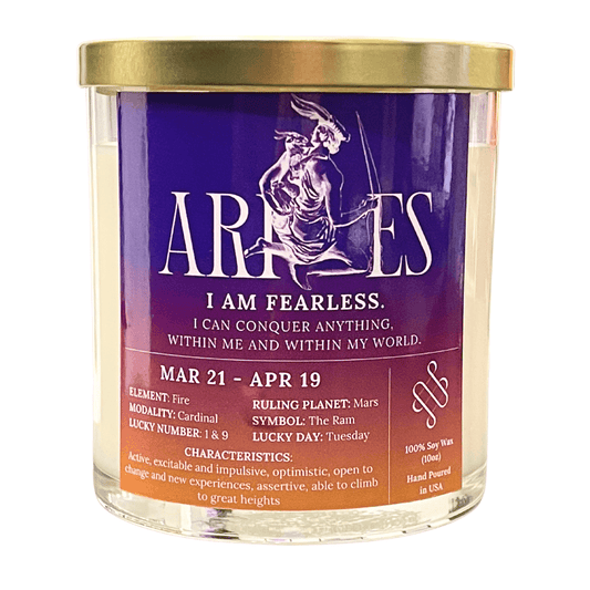 Aries Zodiac Sign Candle