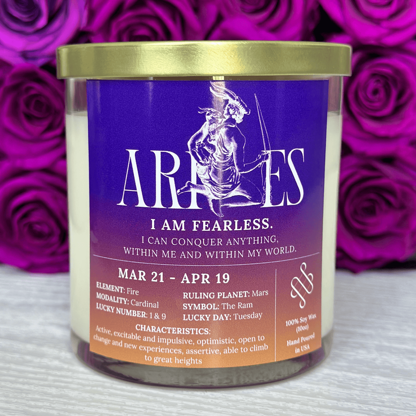 Aries Zodiac Sign Candle