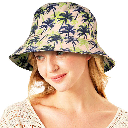 Palm Tree Printed Bucket Hat