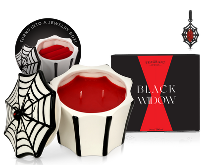 Black Widow - Jewel Candle Ceramic - Sterling Silver