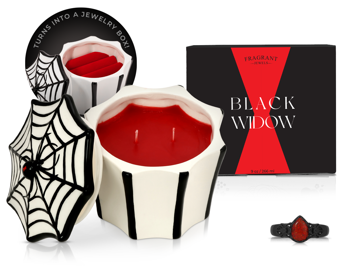 Black Widow - Jewel Candle Ceramic - Sterling Silver