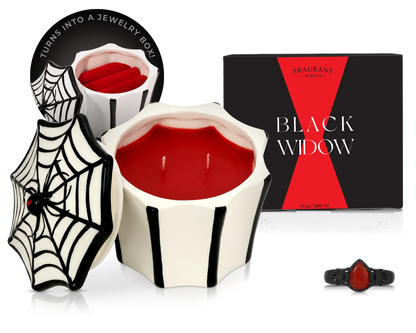 Black Widow - Jewel Candle Ceramic - Sterling Silver