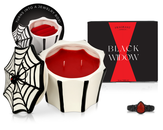 Black Widow - Jewel Candle Ceramic - Sterling Silver
