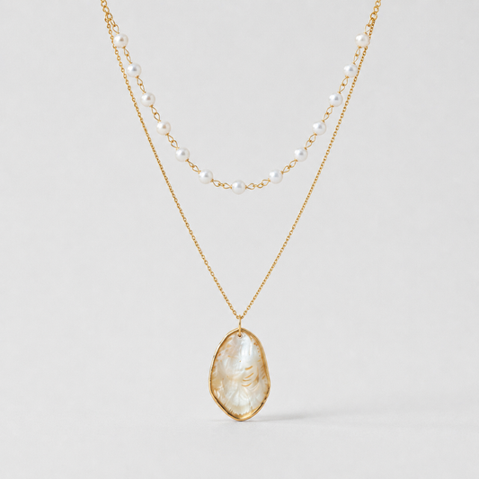 Layered Shell Pendant Necklace ~ Talum