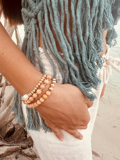 Natural Pearl 14k Gold Filled Beaded || Anklet or Bracelet
