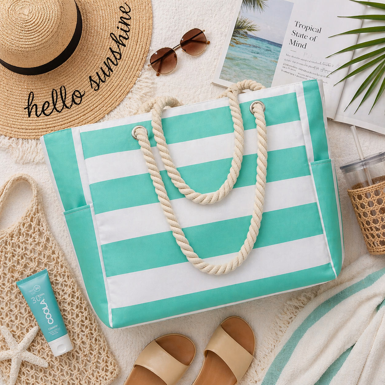 The Dana - Teal Beach Bag