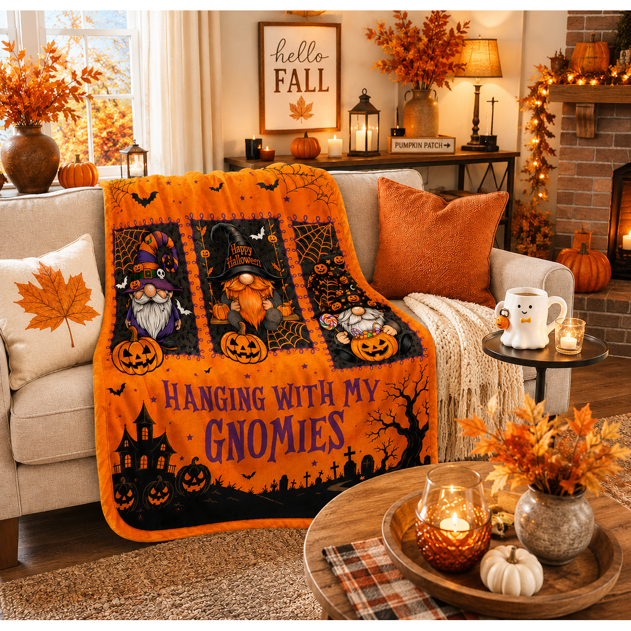 Hanging with My Gnomies Halloween Blankets