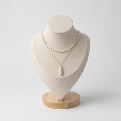 Layered Shell Pendant Necklace ~ Swan