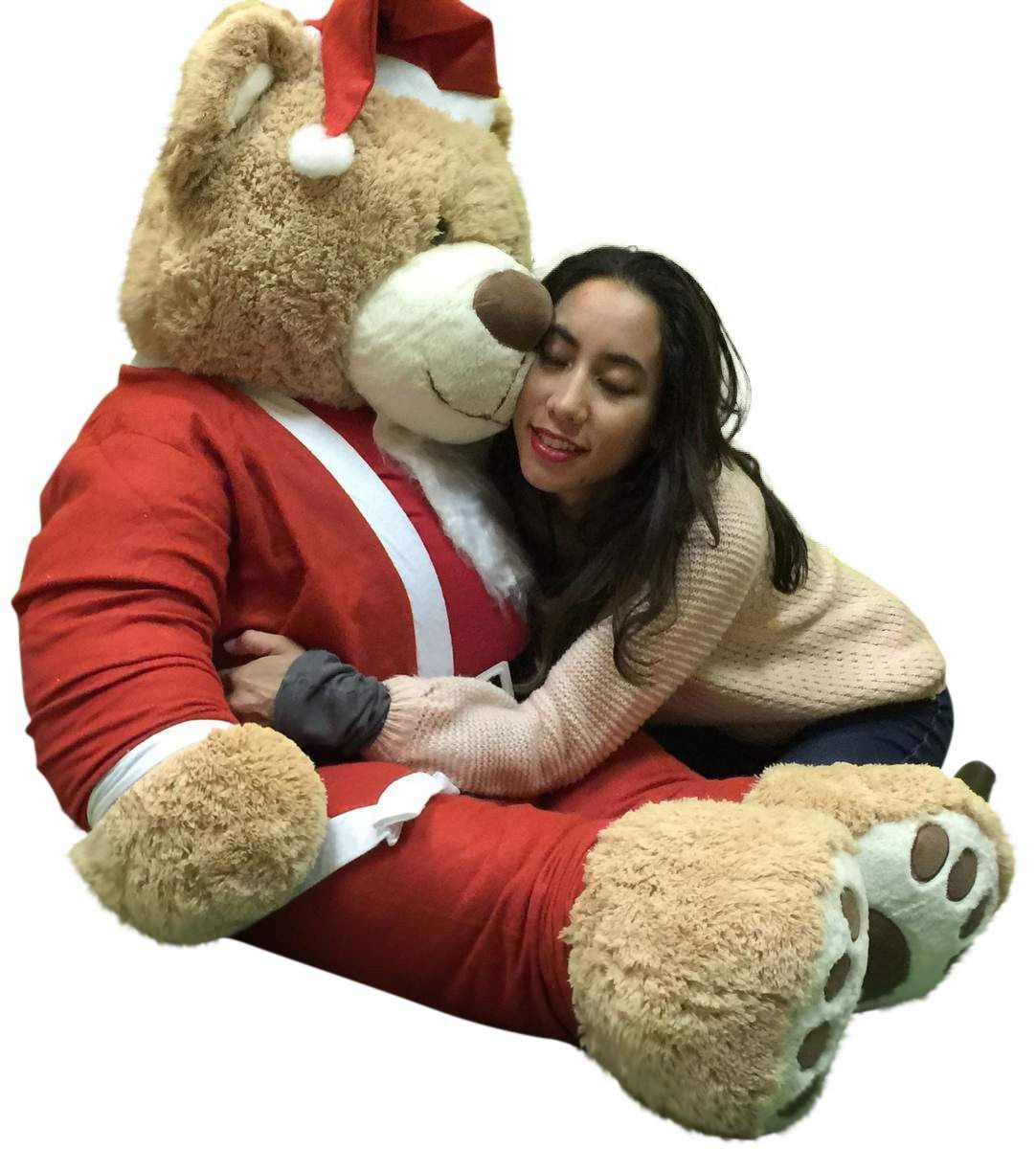 Giant Christmas Teddy Bear 60 Inch Soft, Wears Santa Claus Suit 5 Foot Fashion Hut Jewelry