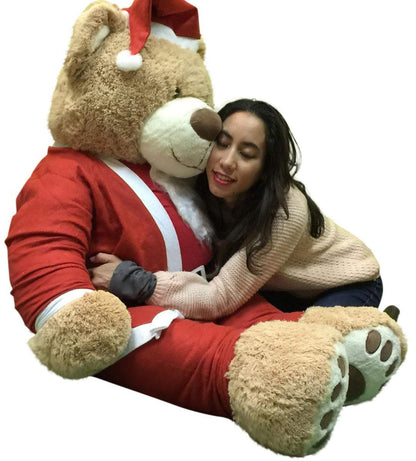 Giant Christmas Teddy Bear 60 Inch Soft, Wears Santa Claus Suit 5 Foot Fashion Hut Jewelry