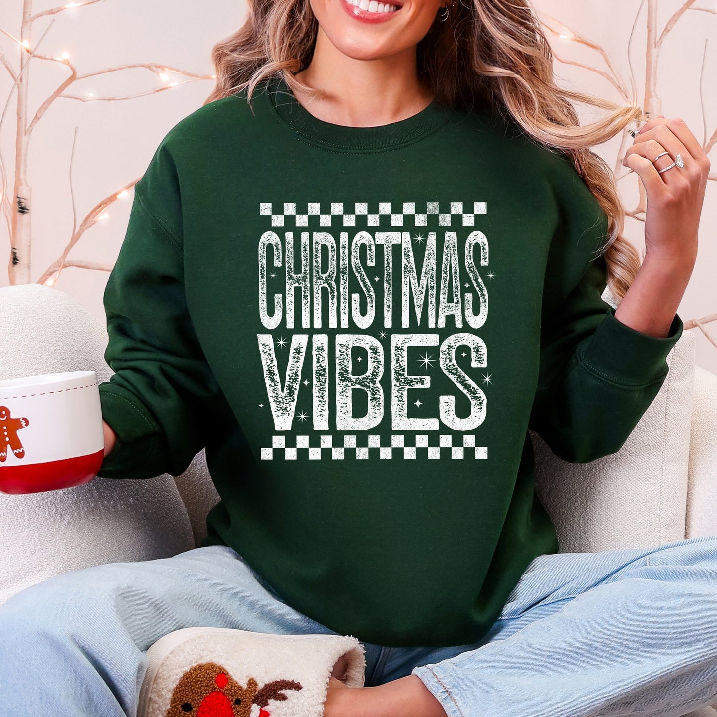Christmas Vibes Retro Graphic Sweatshirt