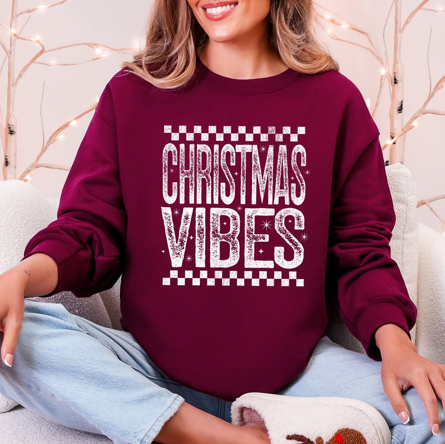 Christmas Vibes Retro Graphic Sweatshirt