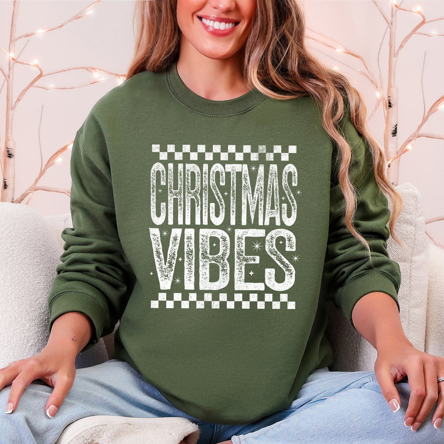 Christmas Vibes Retro Graphic Sweatshirt