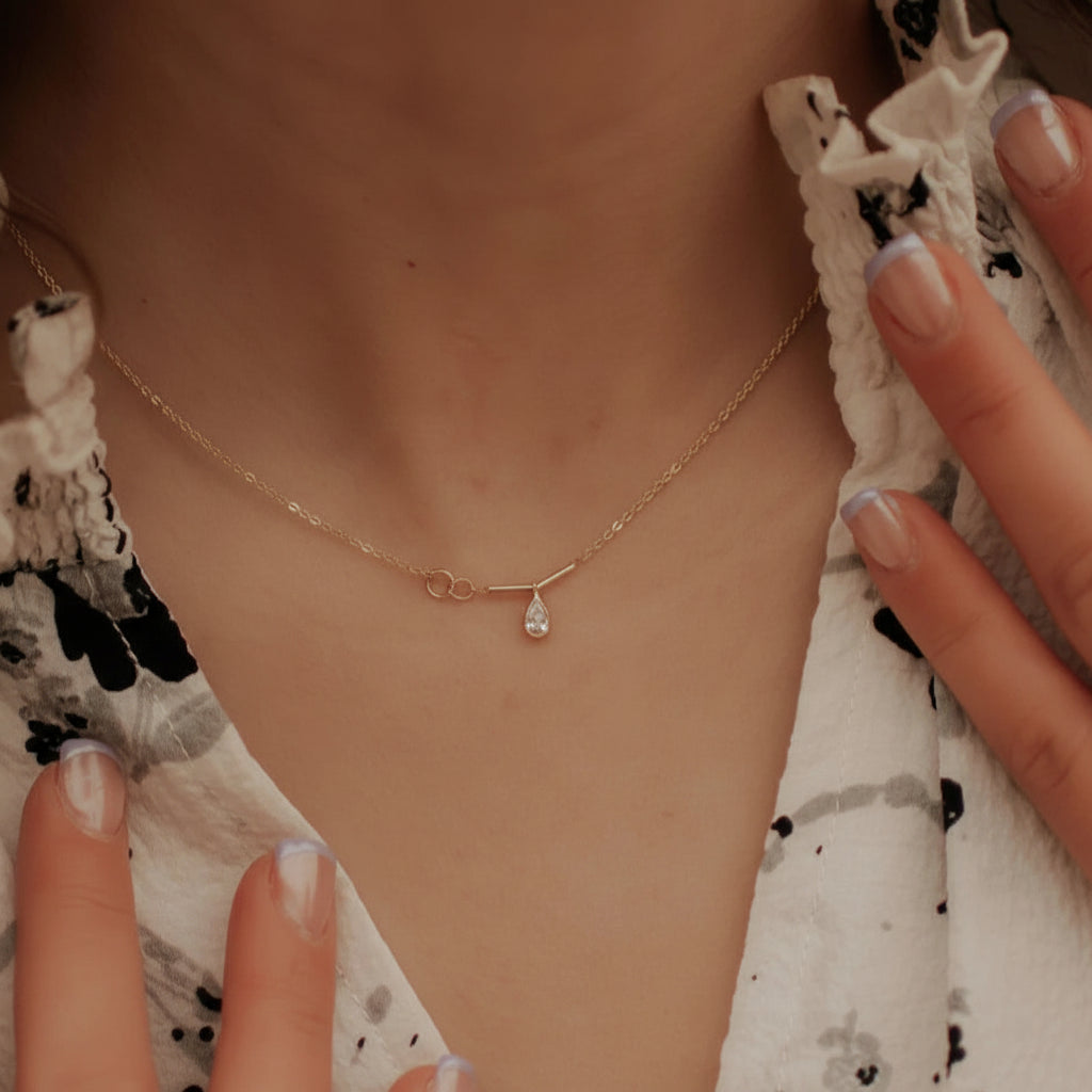 Harper Diamond Teardrop Necklace