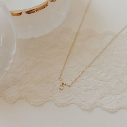 Harper Diamond Teardrop Necklace