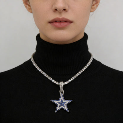 Dallas Star Pendant Necklace – Fan Gift for Game Day