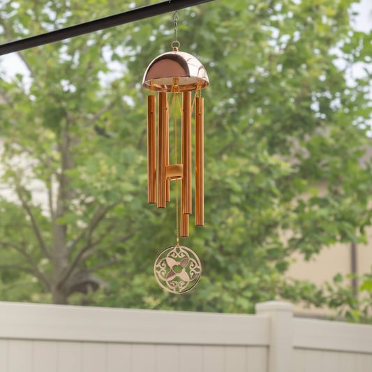 Memorial Wind Chime – Whispering Hearts™ Collection – Warm Gold 15”