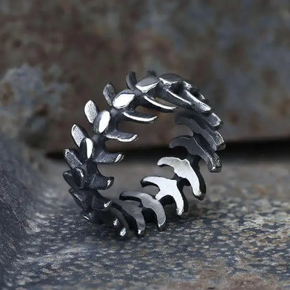 Cool Punk Stainless Steel Fishbone Ring For Man Vintage Style Classic Rvs Wedding Band Casual Sport Sieraden Boyfriend Gift