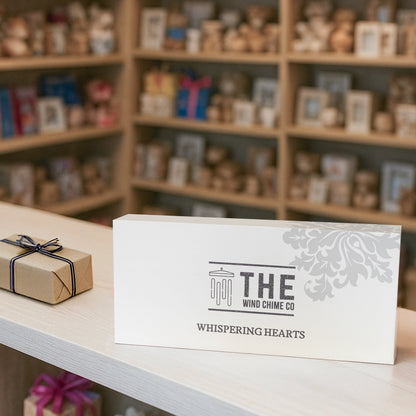 Memorial Wind Chime – Whispering Hearts™ Collection – Platinum Rose Personalized 30”