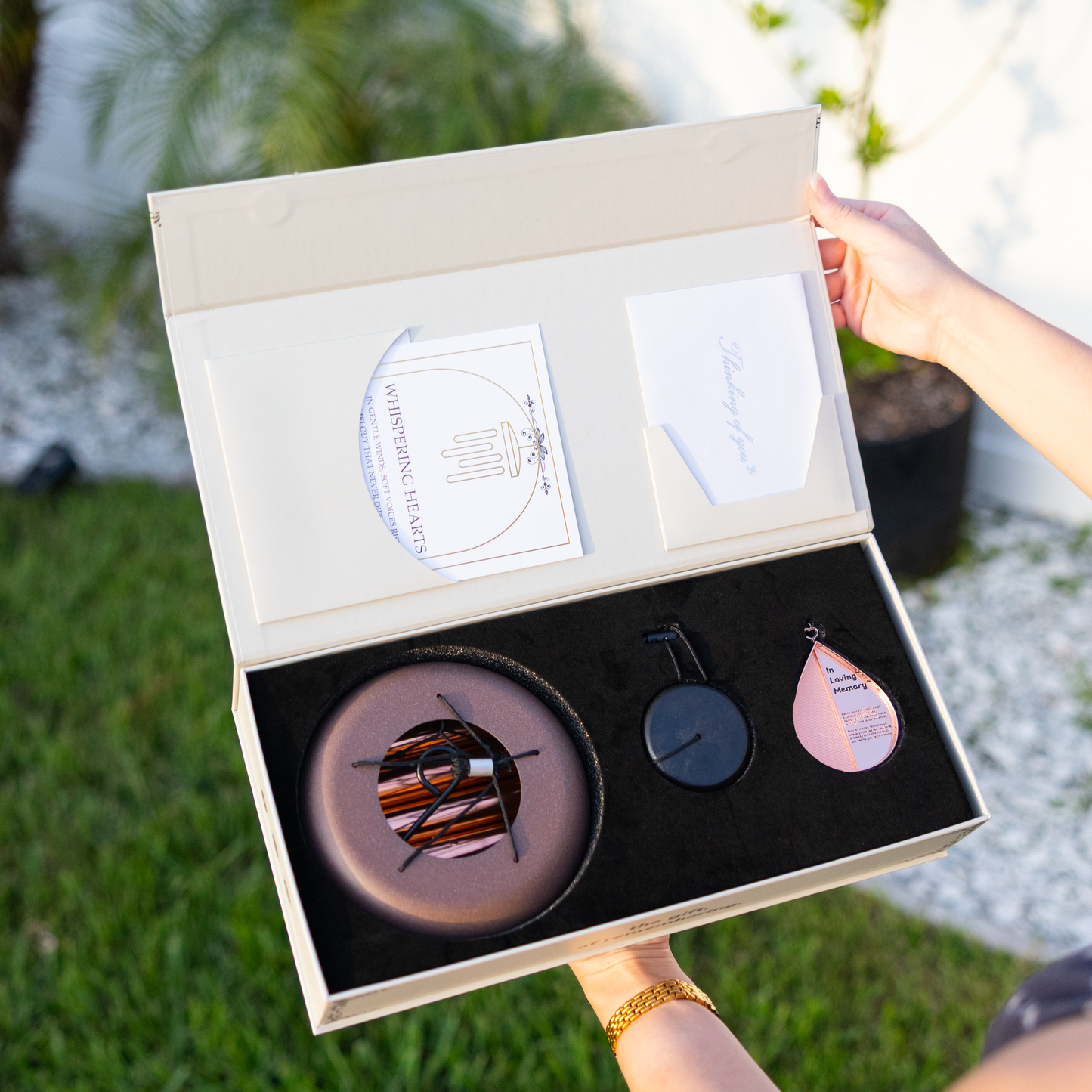 Memorial Wind Chime – Whispering Hearts™ Collection – Rose Gold 28”