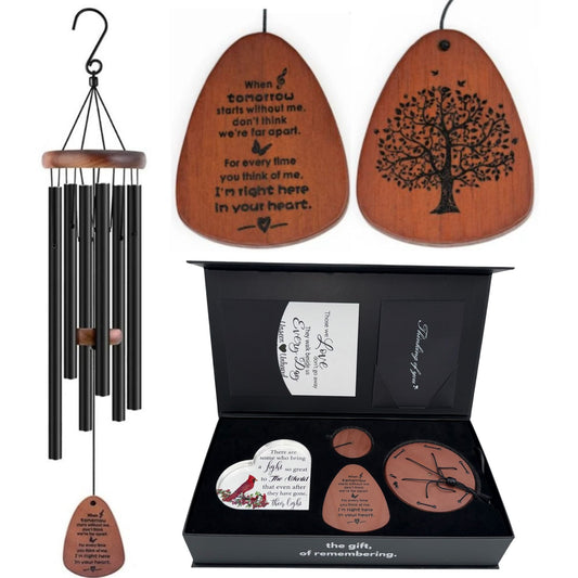 Gift Bundle - Serenity Memorial Wind Chimes - Memorial Heart Included 32”