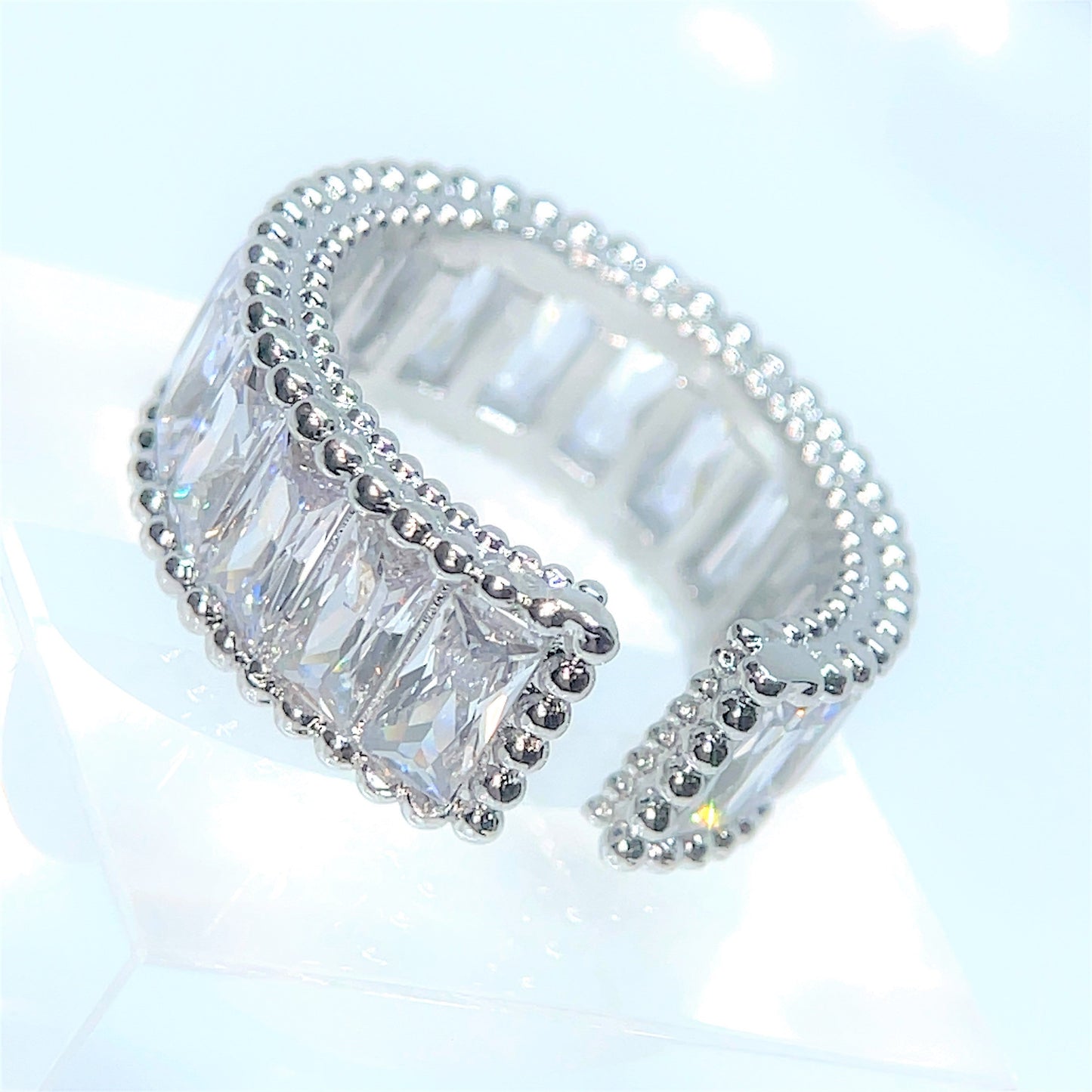 Glacier Ring - 18k White Gold Plated Adjustable Ring
