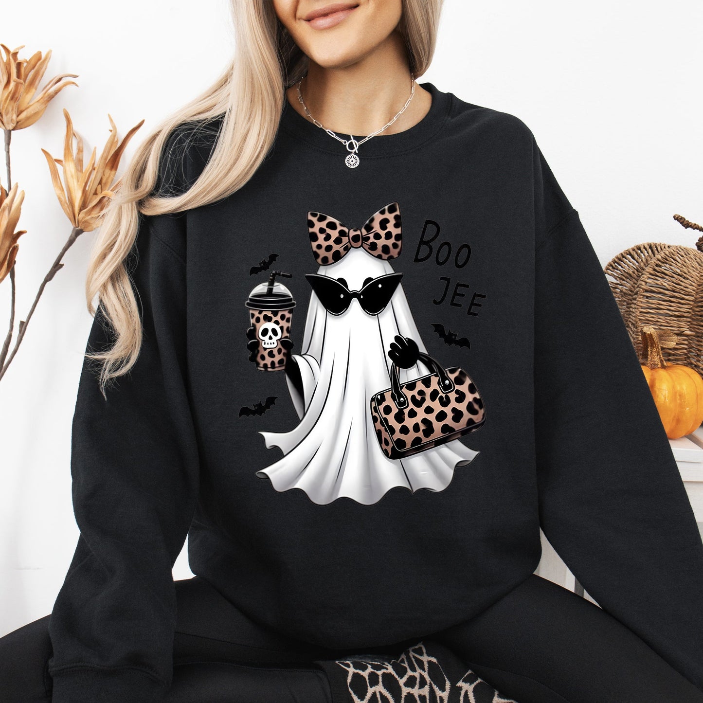 Fancy Boujee Ghost Halloween Graphic Sweatshirt