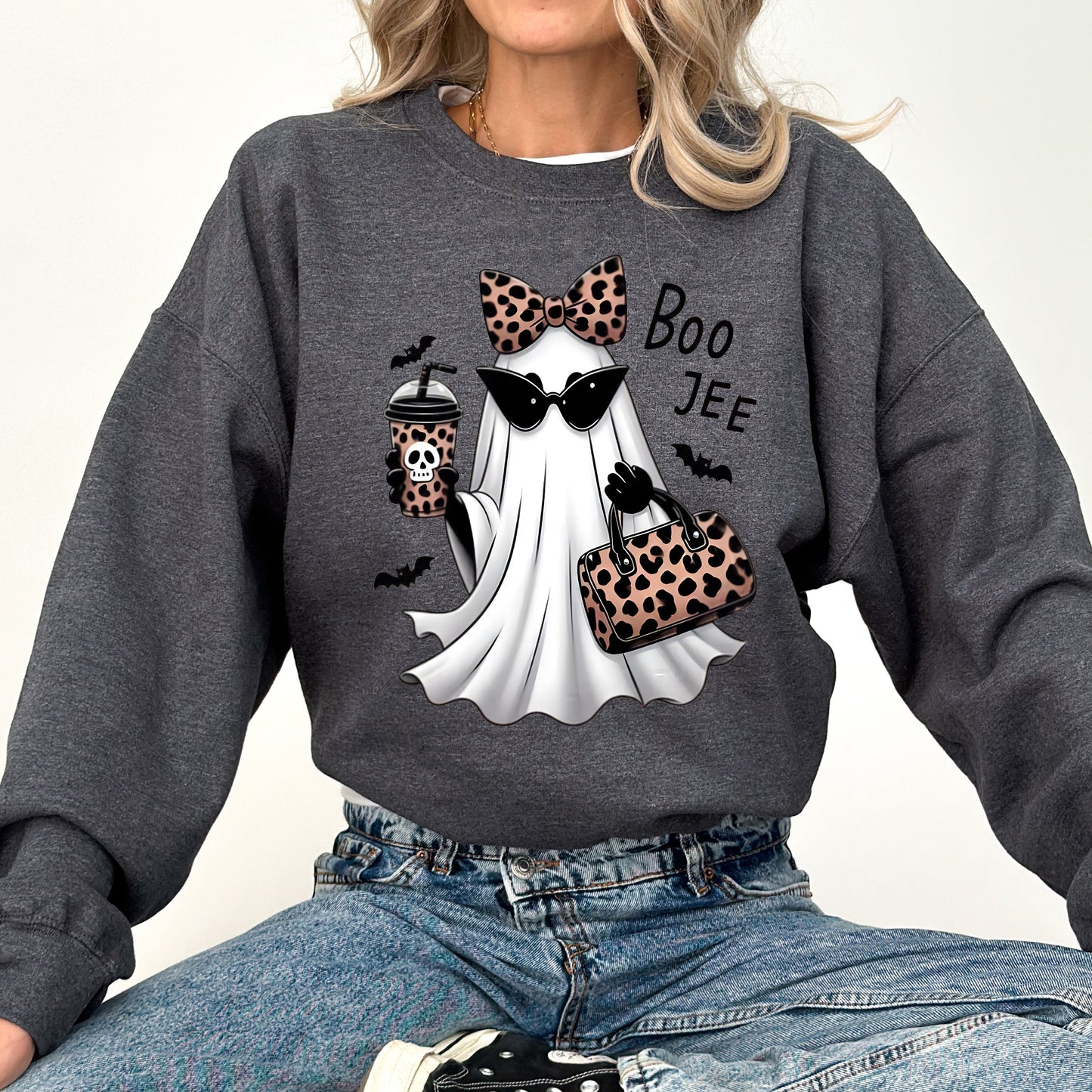 Fancy Boujee Ghost Halloween Graphic Sweatshirt