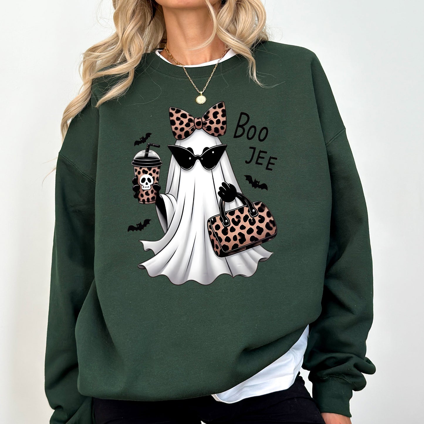 Fancy Boujee Ghost Halloween Graphic Sweatshirt