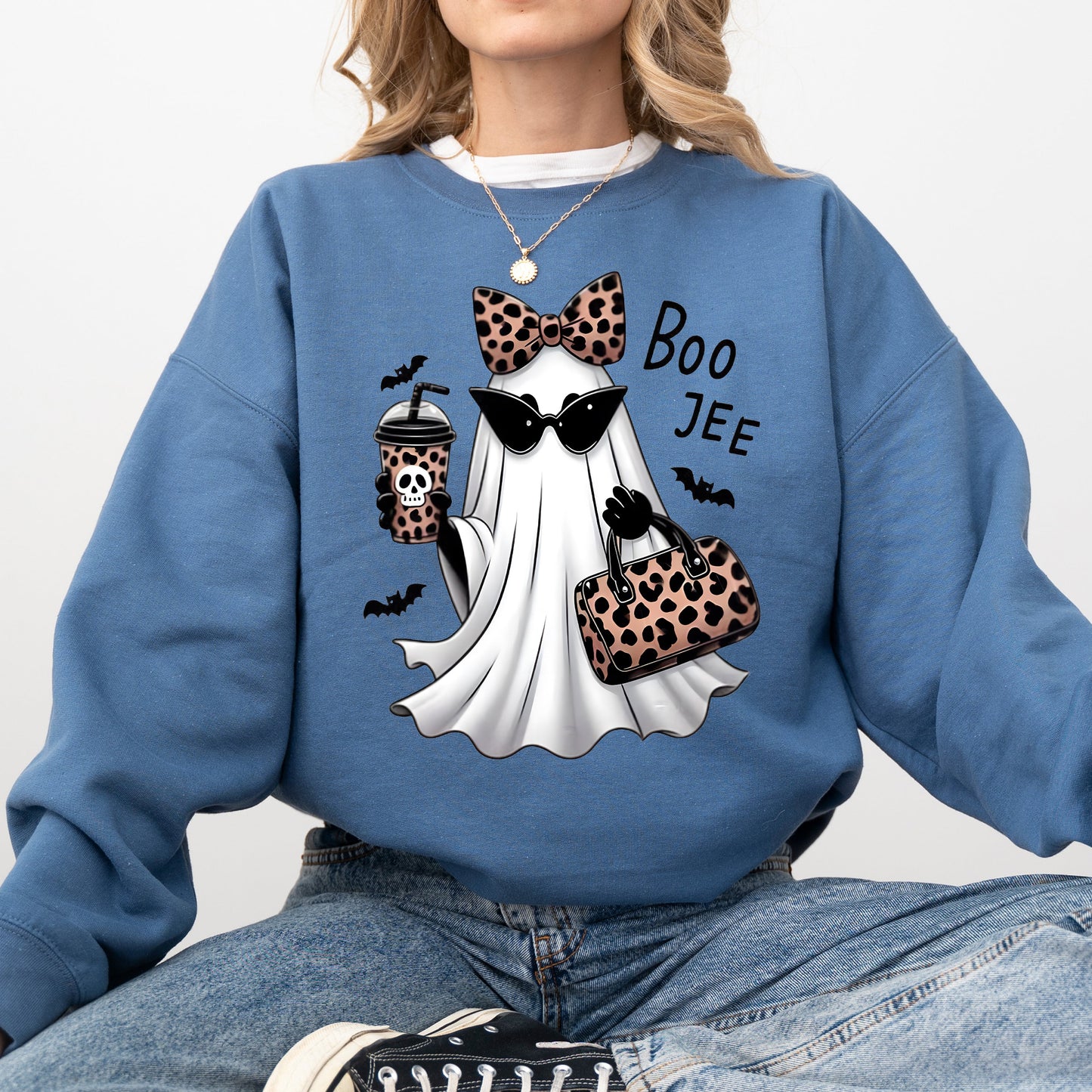 Fancy Boujee Ghost Halloween Graphic Sweatshirt