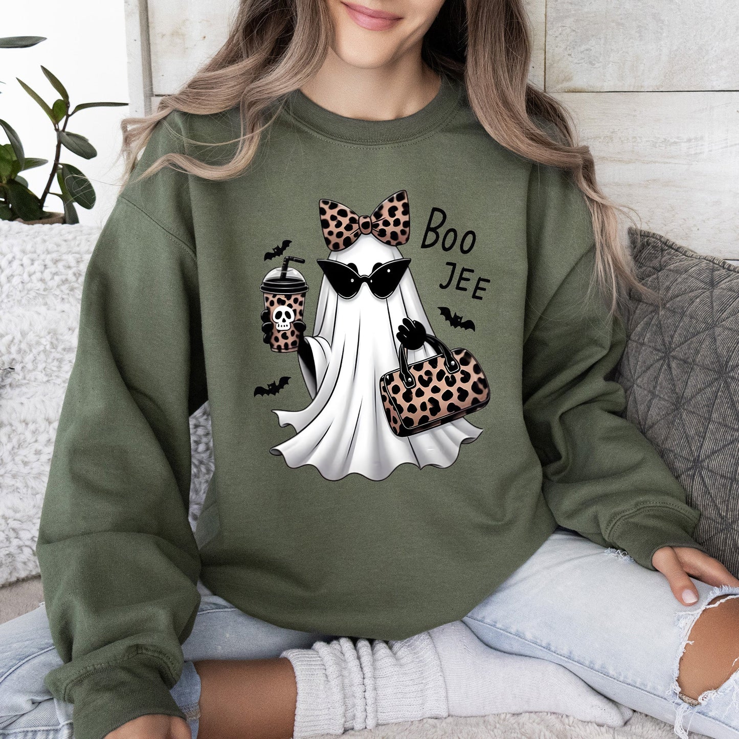 Fancy Boujee Ghost Halloween Graphic Sweatshirt