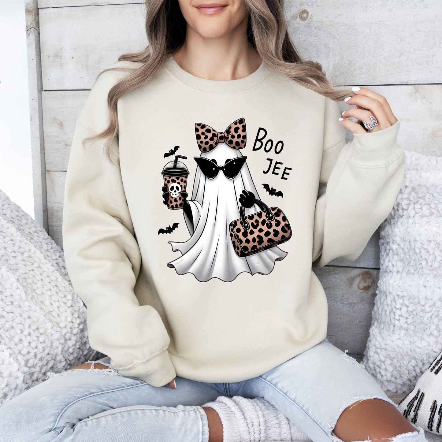 Fancy Boujee Ghost Halloween Graphic Sweatshirt