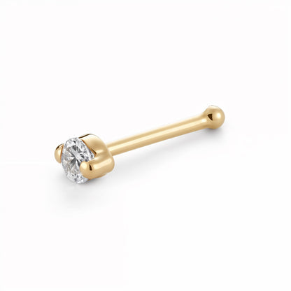 14k Yellow Gold CZ Diamond Nose Stud