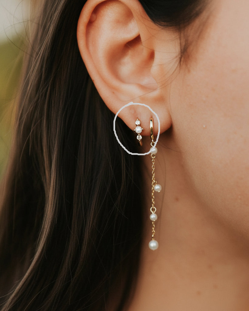 Alexandria Diamond and Pearl Hoops